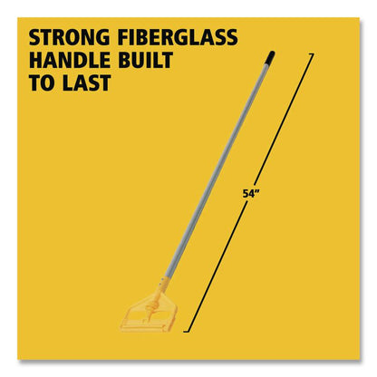 Invader Fiberglass Side-Gate Wet-Mop Handle, 54", Gray/Yellow