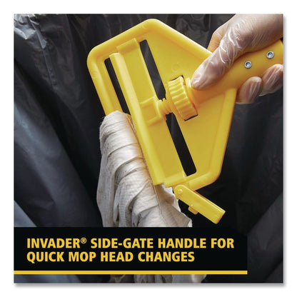 Invader Fiberglass Side-Gate Wet-Mop Handle, 54", Gray/Yellow