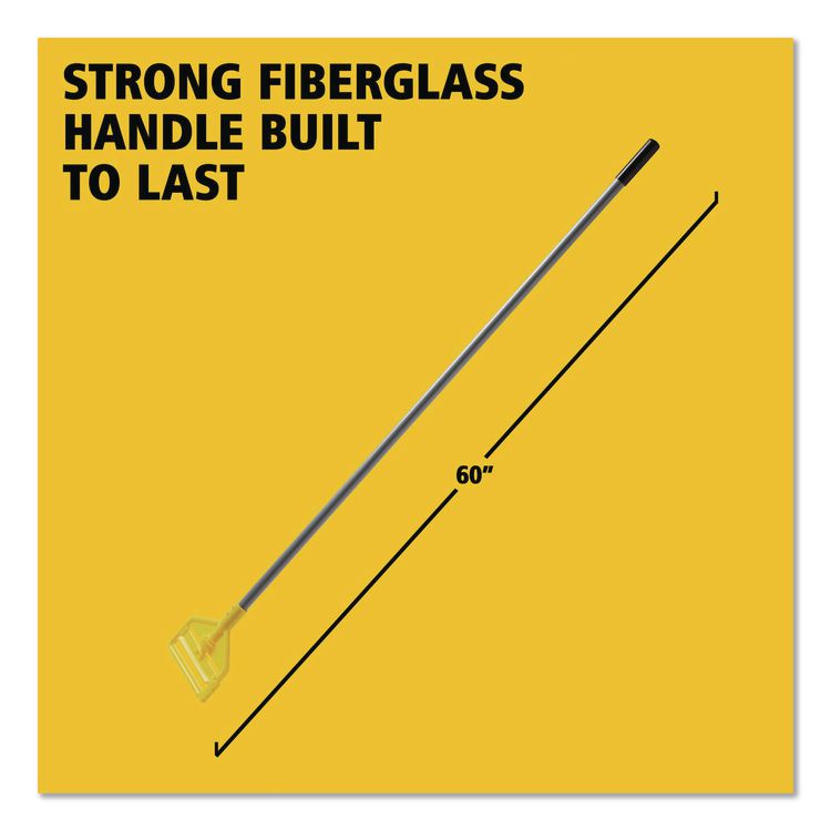 Invader Fiberglass Side-Gate Wet-Mop Handle, 60", Gray/Yellow