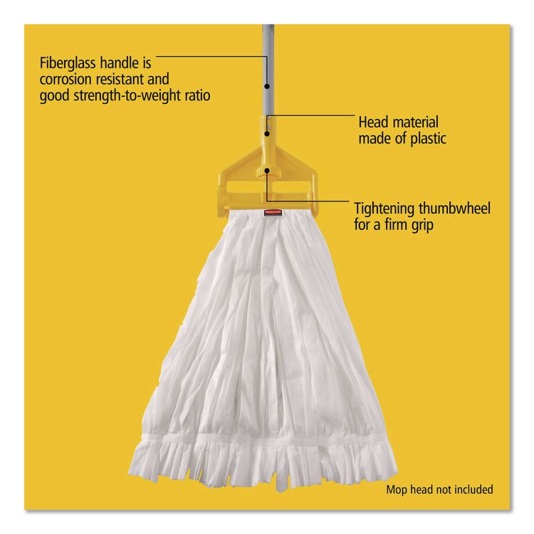 Invader Fiberglass Side-Gate Wet-Mop Handle, 60", Gray/Yellow