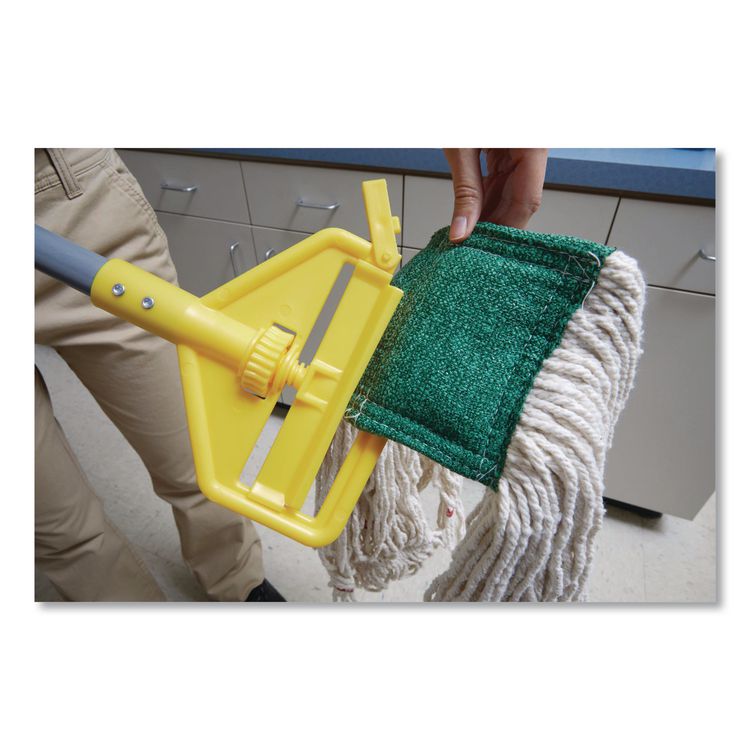 Invader Fiberglass Side-Gate Wet-Mop Handle, 60", Gray/Yellow