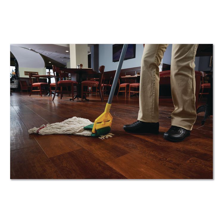 Invader Fiberglass Side-Gate Wet-Mop Handle, 60", Gray/Yellow