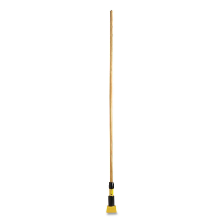 Gripper Hardwood Mop Handle, 1.13" dia x 60", Natural/Yellow