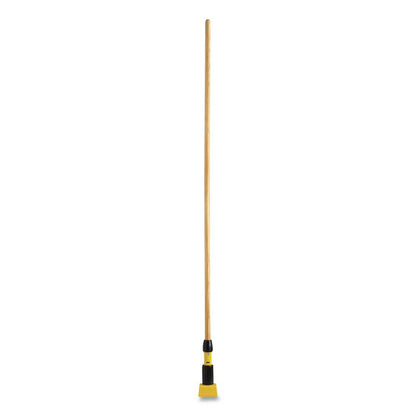 Gripper Hardwood Mop Handle, 1.13" dia x 60", Natural/Yellow