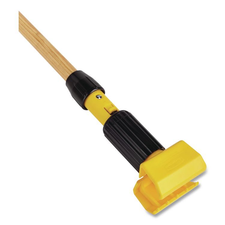Gripper Hardwood Mop Handle, 1.13" dia x 60", Natural/Yellow