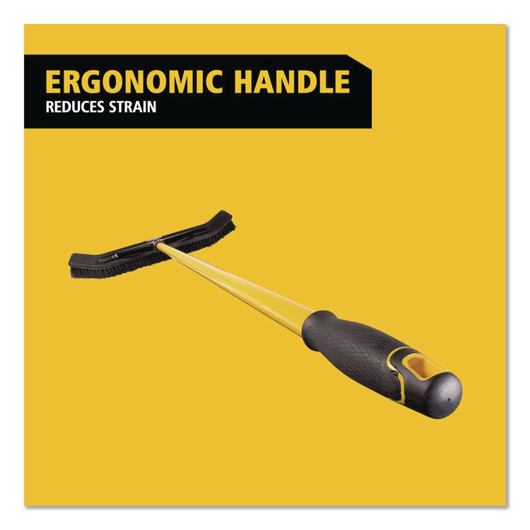 Maximizer Push-to-Center Broom, 36 x 58.13, Polypropylene Bristles, Steel Handle, Yellow/Black