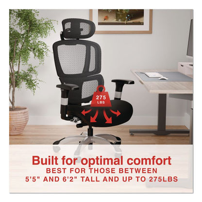Minverva Pro Multifunction Chair, Supports Up to 275 lb, 17.7" to 21.4" Seat Height, Black Seat, Black Back, Black Base