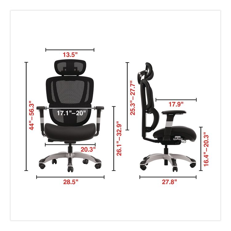 Minverva Pro Multifunction Chair, Supports Up to 275 lb, 17.7" to 21.4" Seat Height, Black Seat, Black Back, Black Base