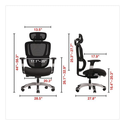 Minverva Pro Multifunction Chair, Supports Up to 275 lb, 17.7" to 21.4" Seat Height, Black Seat, Black Back, Black Base