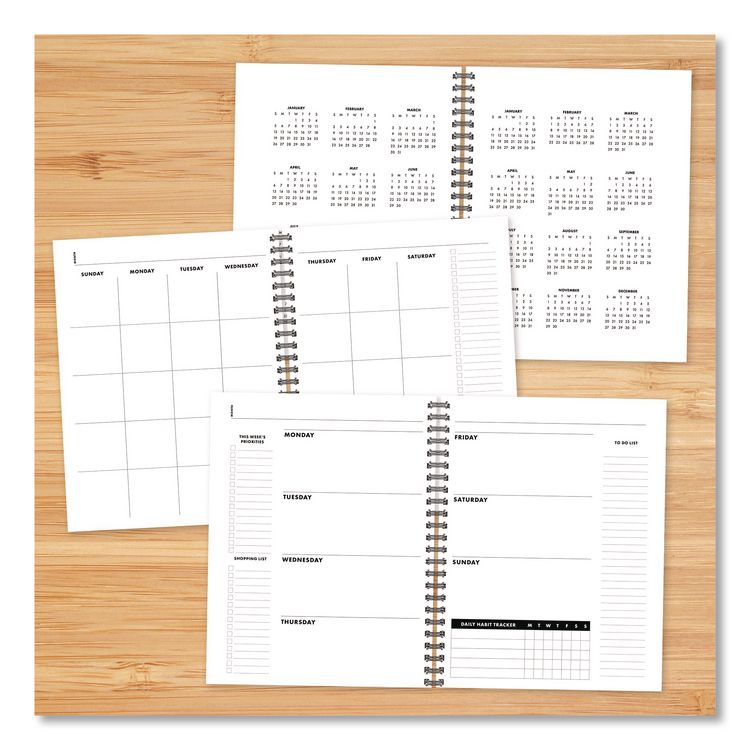 Charcoal Gray Undated Monthly Planner, 11 x 8.5, Charcoal Gray, Undated