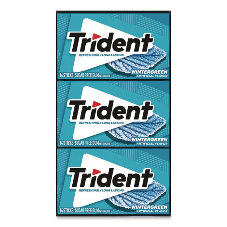 Sugar-Free Gum, Wintergreen, 14 Sticks/Pack, 12 Packs/Carton