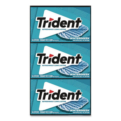 Sugar-Free Gum, Wintergreen, 14 Sticks/Pack, 12 Packs/Carton