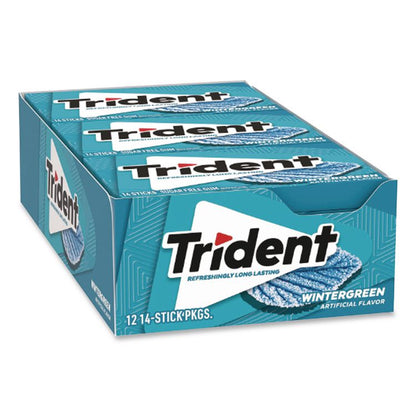 Sugar-Free Gum, Wintergreen, 14 Sticks/Pack, 12 Packs/Carton