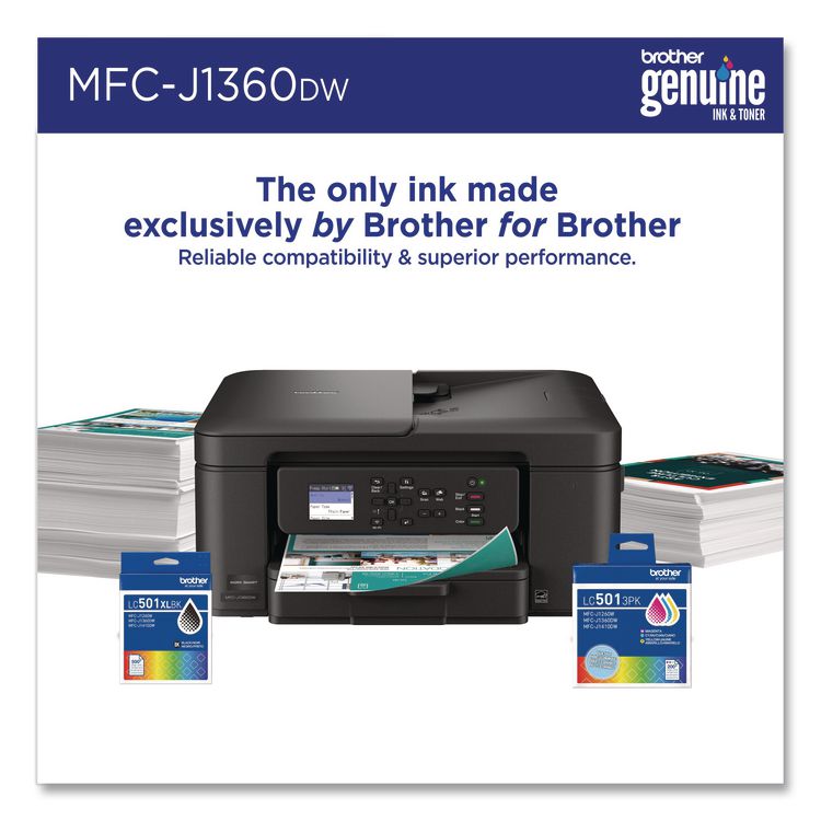 MFCJ1360DW Work Smart 1360 Wireless Color Inkjet AIO Printer, Copy/Print/Scan