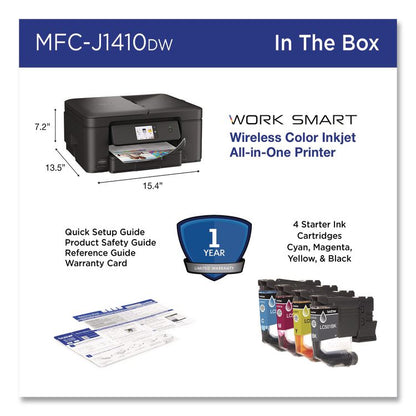 MFCJ1410DW Work Smart 1410 Wireless Color Inkjet AIO Printer, Copy/Print/Scan