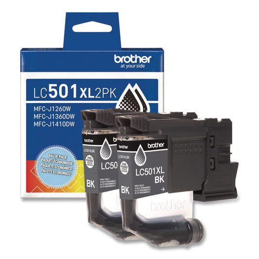 LC501XL2PKS High-Yield Ink, 500 Page-Yield, Black, 2/Pack