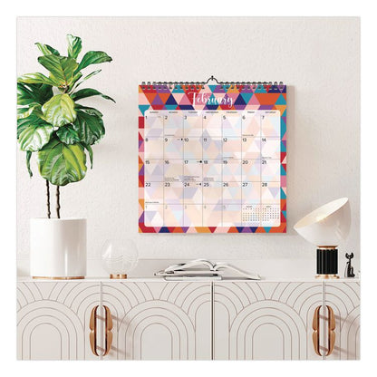 Geometric 2026 Spiral Wall Calendar, Geometric Artwork, 12 x 12, Multicolor Sheets, 12-Month (Jan to Dec): 2026