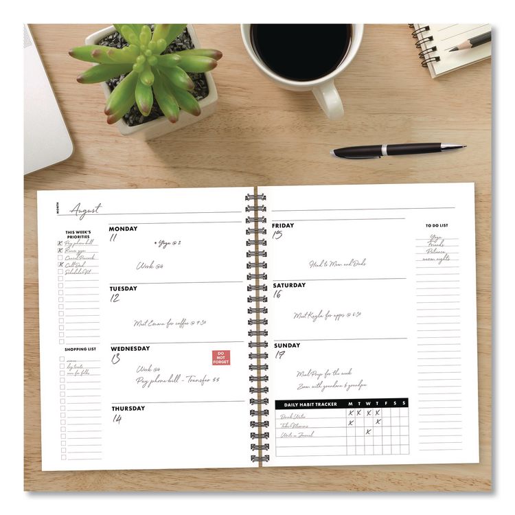 Charcoal Gray Undated Monthly Planner, 11 x 8.5, Charcoal Gray, Undated
