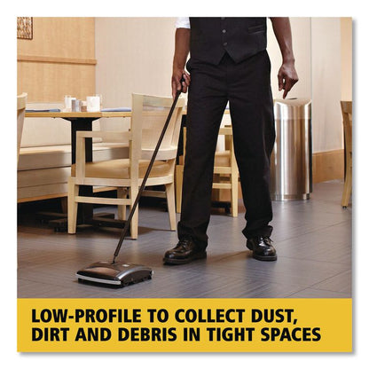 Floor and Carpet Sweeper, 44" Handle, Black/Gray