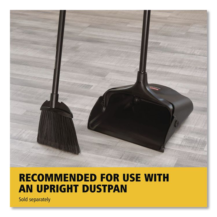 Angled Lobby Broom, Poly Bristles, 35" Length, Black