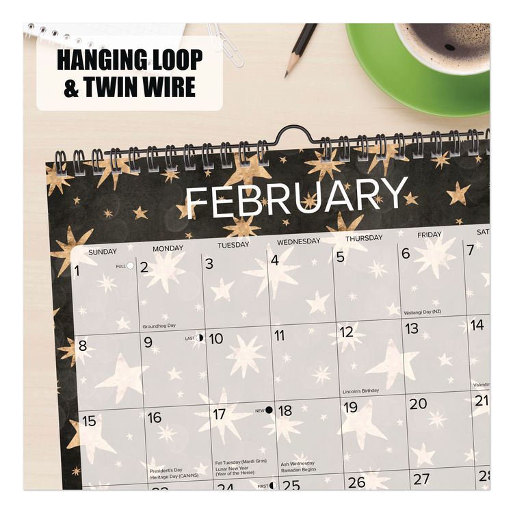Starry Night 2026 Spiral Wall Calendar, Starry Night Artwork, 12 x 12, Multicolor Sheets, 12-Month (Jan to Dec)