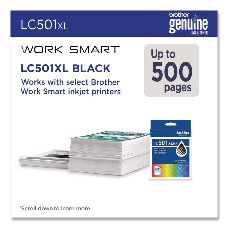LC501XLBKS High-Yield Ink, 500 Page-Yield, Black