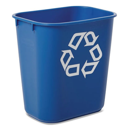 Deskside Recycling Container, Small, 13.63 qt, Plastic, Blue