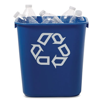 Deskside Recycling Container, Small, 13.63 qt, Plastic, Blue
