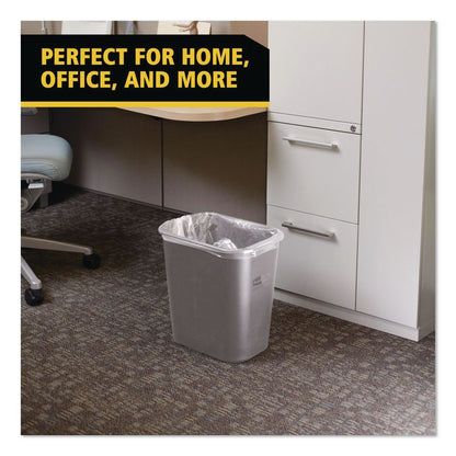 Deskside Plastic Wastebasket, 7 gal, Plastic, Gray