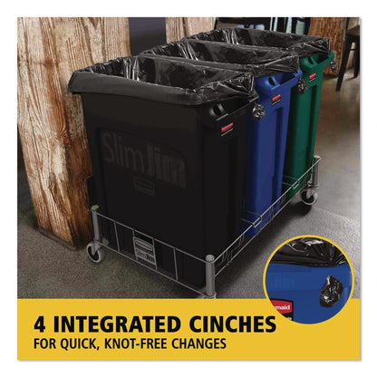 Slim Jim Plastic Recycling Container with Venting Channels, 23 gal, Plastic,  Blue