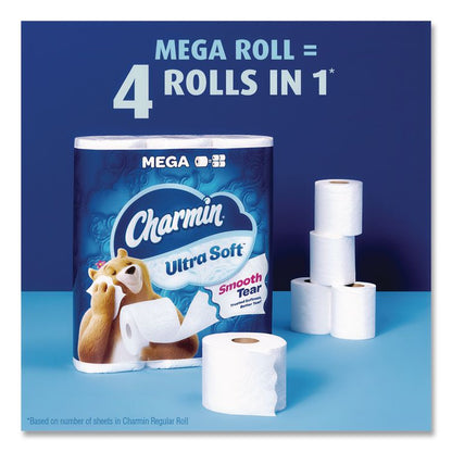 Ultra Soft Bathroom Tissue, Mega Roll, Septic Safe, 2-Ply, White, 208 Sheets/Roll, 12 Rolls/Pack