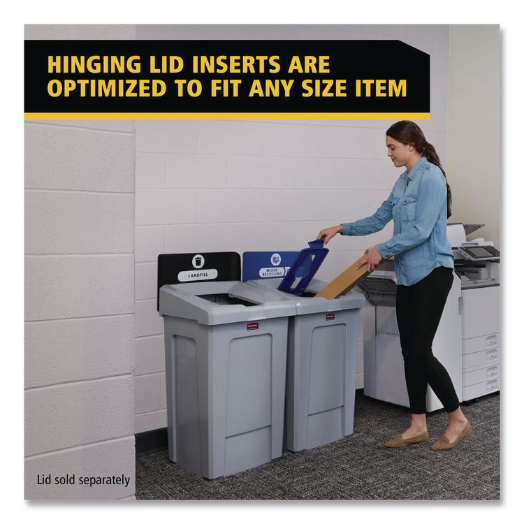 Slim Jim Recycling Station 1-Stream, Landfill Recycling Station, 33 gal, Resin, Gray
