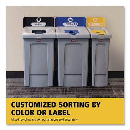 Slim Jim Recycling Station 1-Stream, Mixed Recycling Station, 33 gal, Resin, Gray