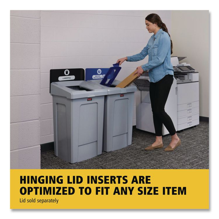 Slim Jim Recycling Station 1-Stream, Mixed Recycling Station, 33 gal, Resin, Gray