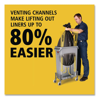 Slim Jim with Venting Channels, 23 gal, Plastic, Gray