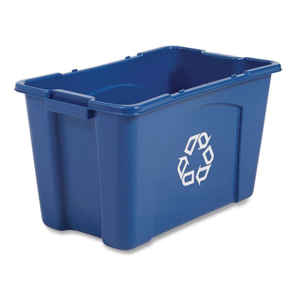 Stacking Recycle Bin, 18 gal, Polyethylene, Blue