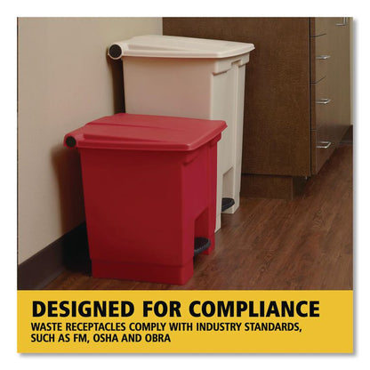 Legacy Step-On Receptacle, 23 gal, Polyethylene, Beige