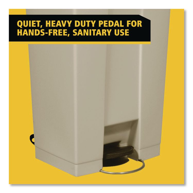 Legacy Step-On Receptacle, 23 gal, Polyethylene, Beige