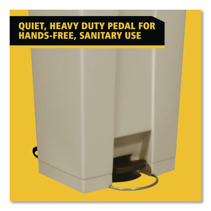 Legacy Step-On Receptacle, 23 gal, Polyethylene, Beige