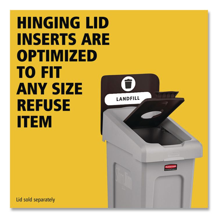 Slim Jim Recycling Station Kit, 1-Stream Landfill, 23 gal, Plastic, Gray/Black
