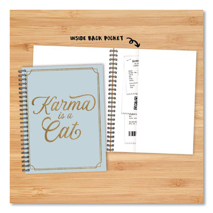Karma is a Cat Weekly/Monthly Planner, 8.5 x 6.5, Blue Cover, 12-Month (Jan to Dec): 2026