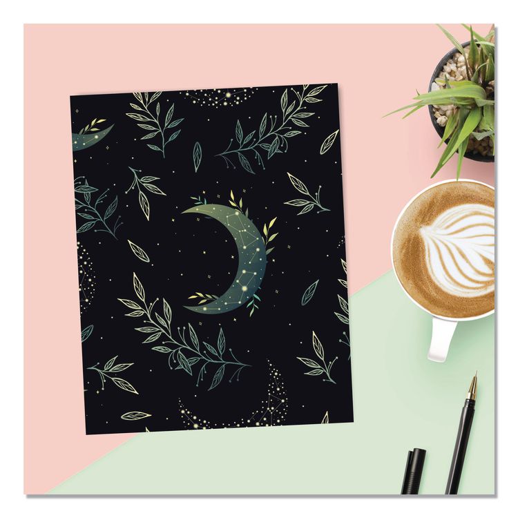 Floral Moon Monthly Planner, 9.5 x 7.5, Black Cover, 12-Month (Jan to Dec): 2026