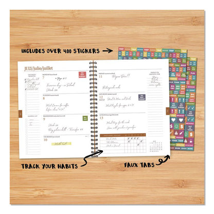 Black Weekly/Monthly Planner, 11 x 8.5, Black Cover, 12-Month (Jan to Dec): 2026