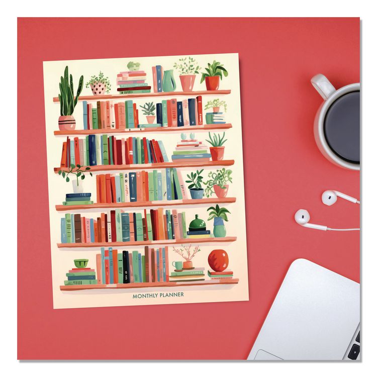 Boho Books Monthly Planner, 9.5 x 7.5, Multicolor Cover, 12-Month (Jan to Dec): 2026