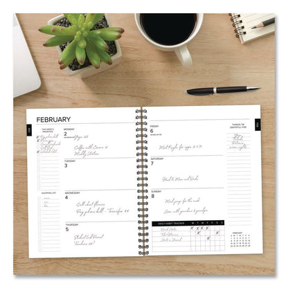 Basic Black Weekly/Monthly Planner, 8.5 x 6.5 Black Cover, 12-Month (Jan to Dec): 2026