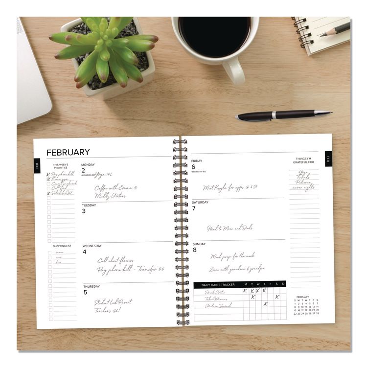 Basic Blue Weekly/Monthly Planner, 8.5 x 6.5, Blue Cover, 12-Month (Jan to Dec): 2026