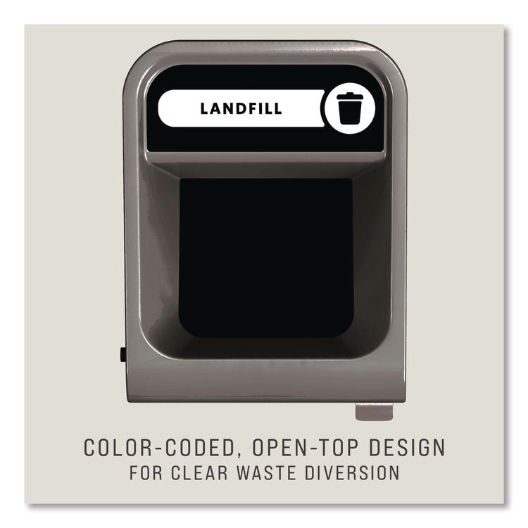 Configure Indoor Recycling Waste Receptacle, Landfill, 23 gal, Metal, Gray