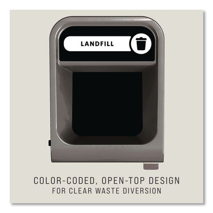 Configure Indoor Recycling Waste Receptacle, Landfill, 23 gal, Metal, Gray