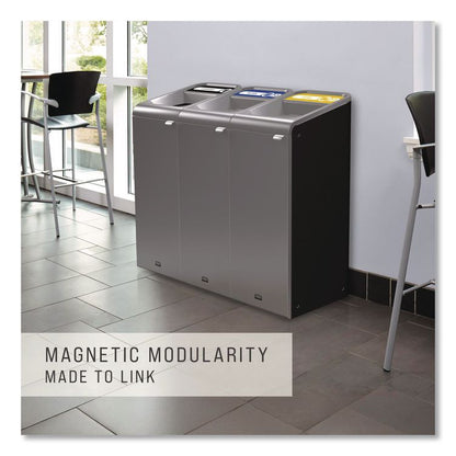 Configure Indoor Recycling Waste Receptacle, Landfill, 23 gal, Metal, Gray