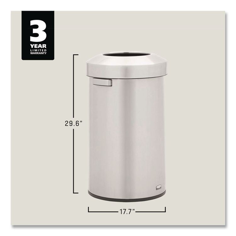 Refine Series Waste Receptacle, 23 gal, Plastic/Stainless Steel